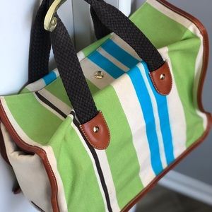 ♠️ KATE SPADE ♠️ Striped Bag w/Woven Handles